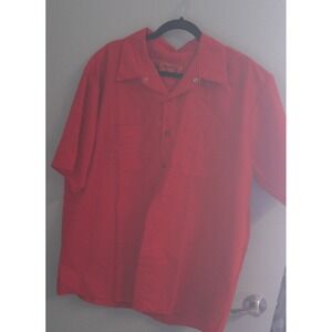 RED KAP MENS BUTTON DOWN RED WORK SHIRT SIZE XXL